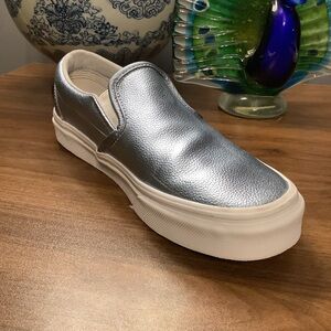 Vans Silver Blue  Slip-On Sneakers